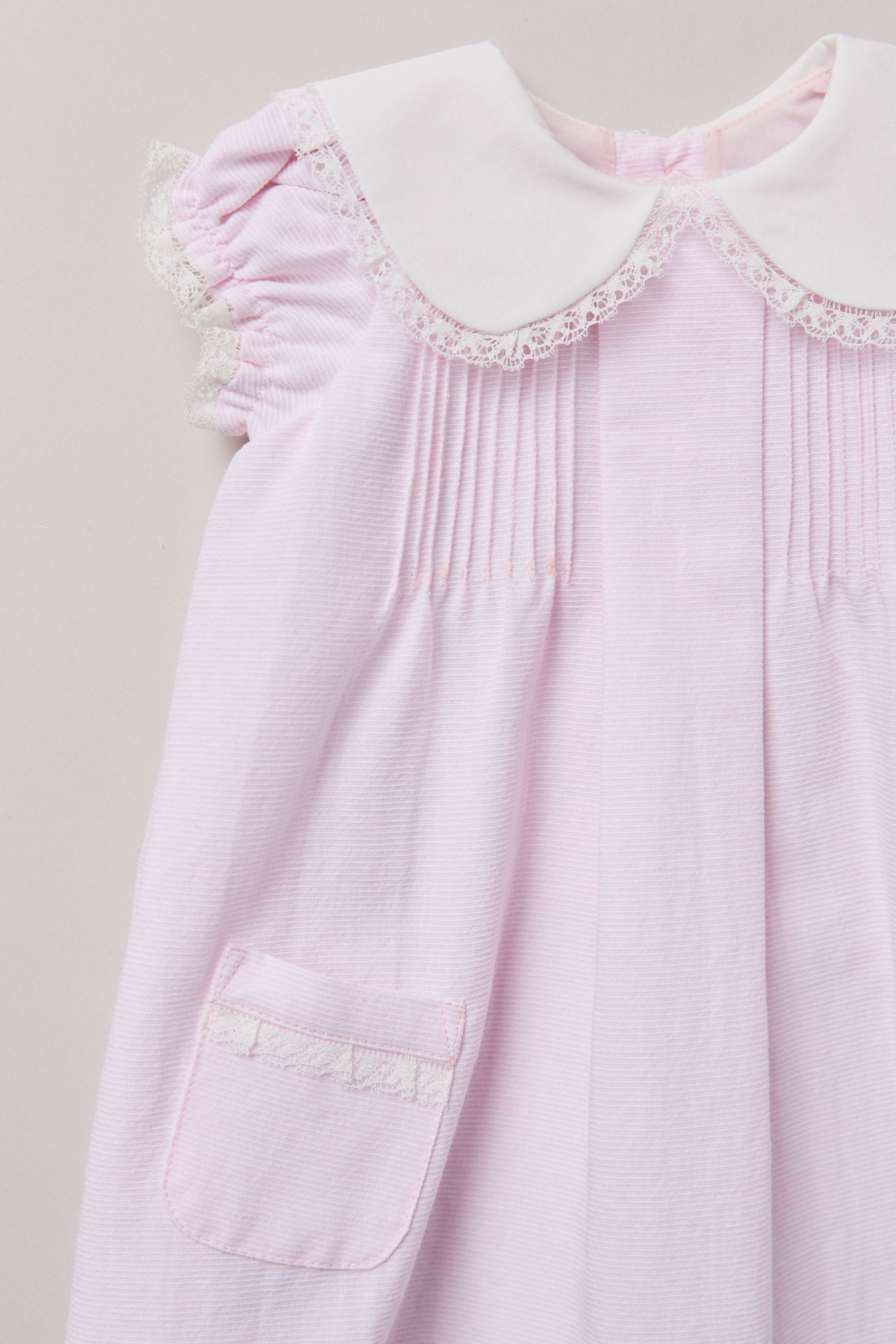 Baby Bubble Dress  Plain Pink Stripes - Designed by Ingrid Lewis - Strawberries & Cream