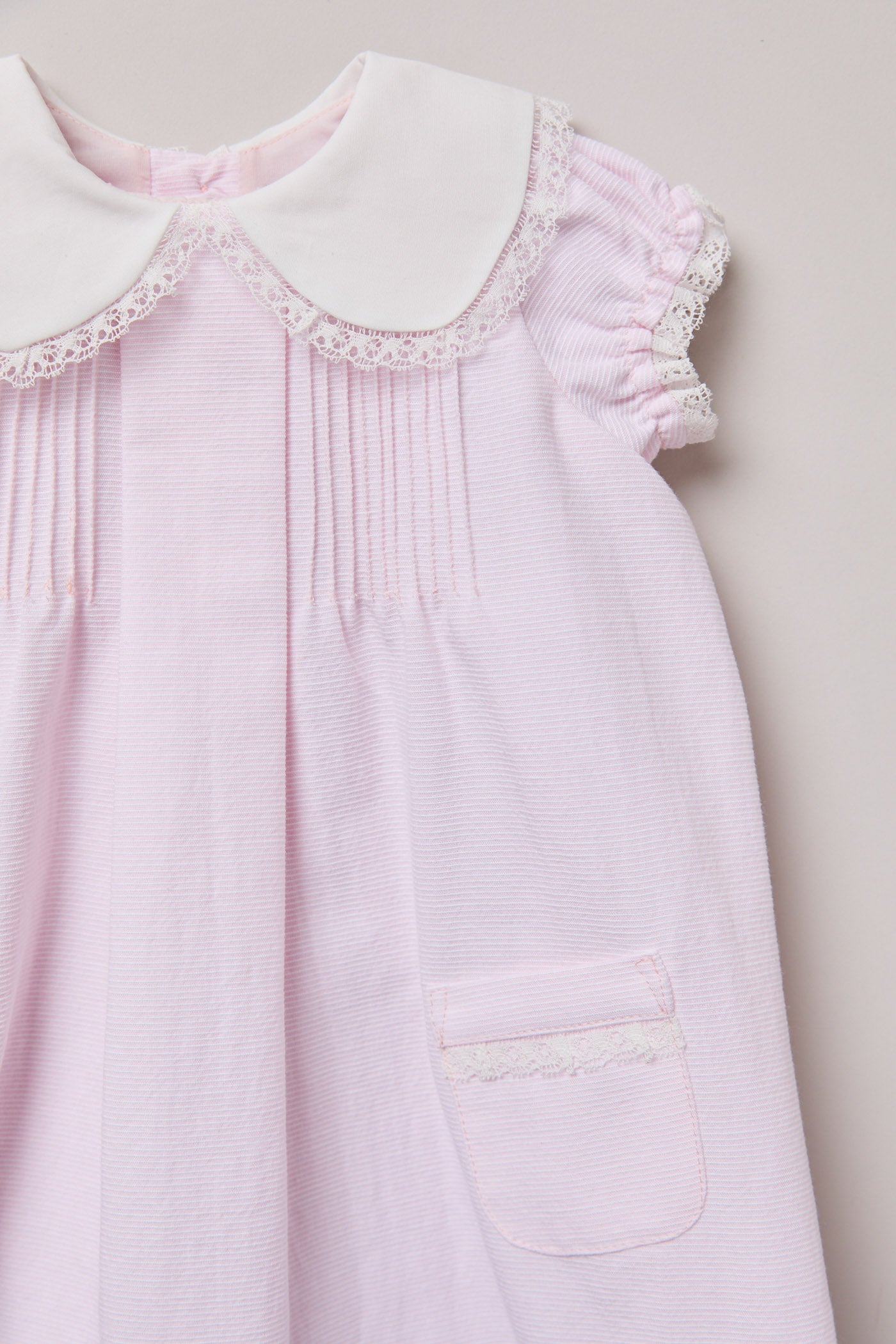 Baby Bubble Dress  Plain Pink Stripes - Designed by Ingrid Lewis - Strawberries & Cream