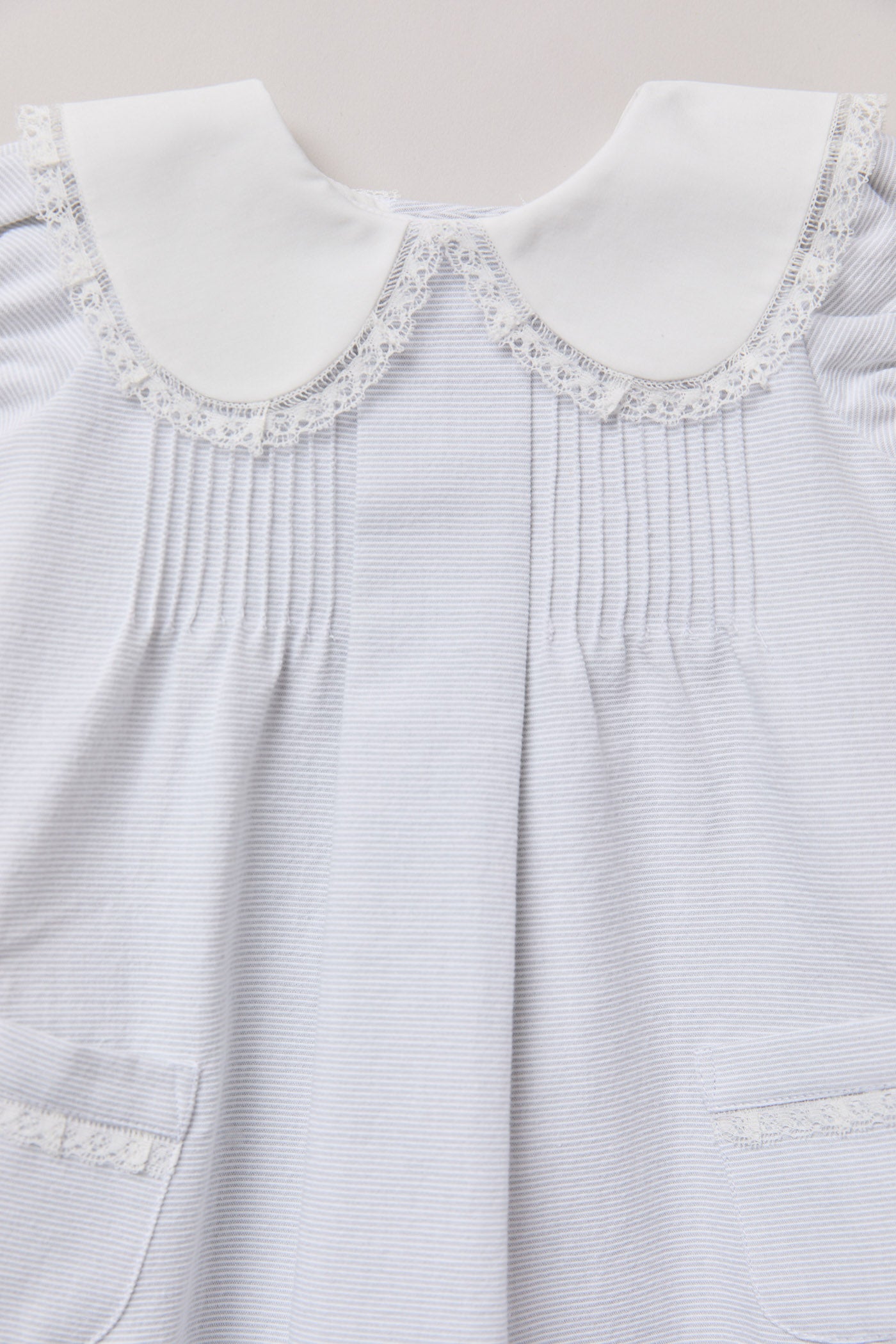 Baby Bubble Dress Plain Grey Stripes - Designed by Ingrid Lewis - Strawberries & Cream