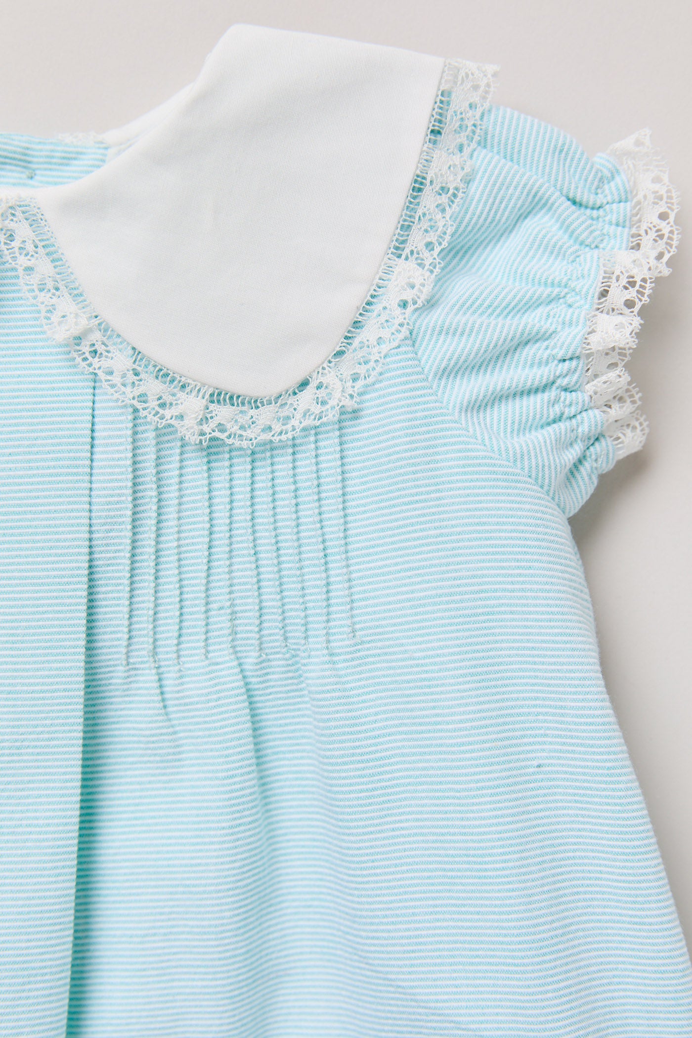 Baby Bubble Dress in Plain Blue Stripes - Designed by Ingrid Lewis - Strawberries & Cream