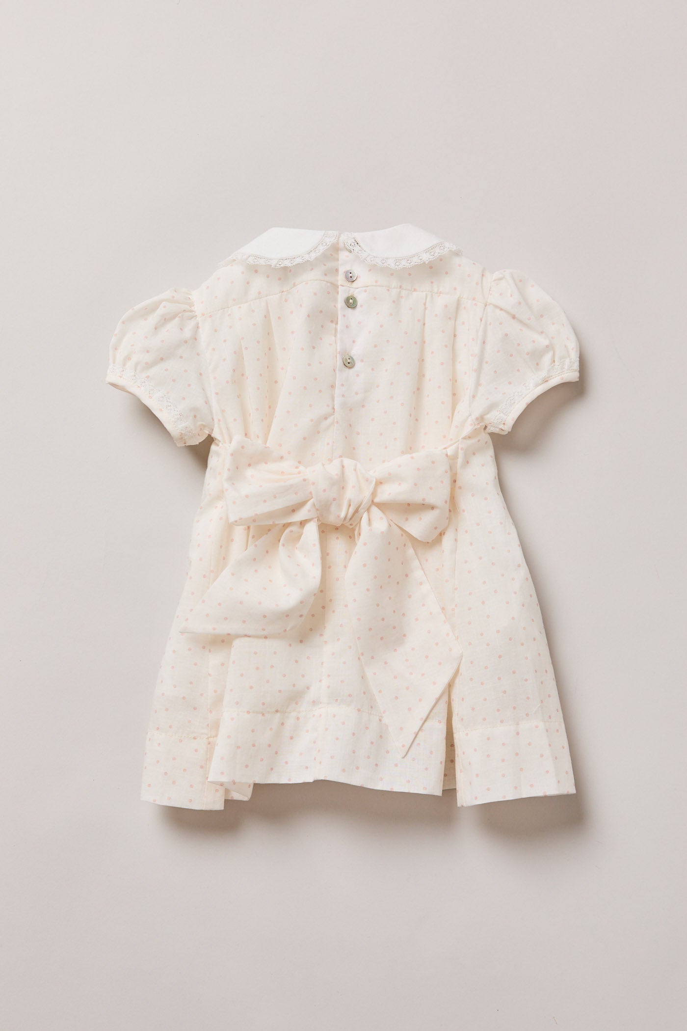 Baby Eloise Dress in Rose Polka Dots - Designed by Ingrid Lewis - Strawberries & Cream