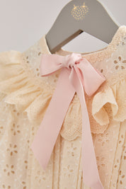 Baby Salt Dress in Cream Broderie - Designed by Ingrid Lewis - Strawberries & Cream