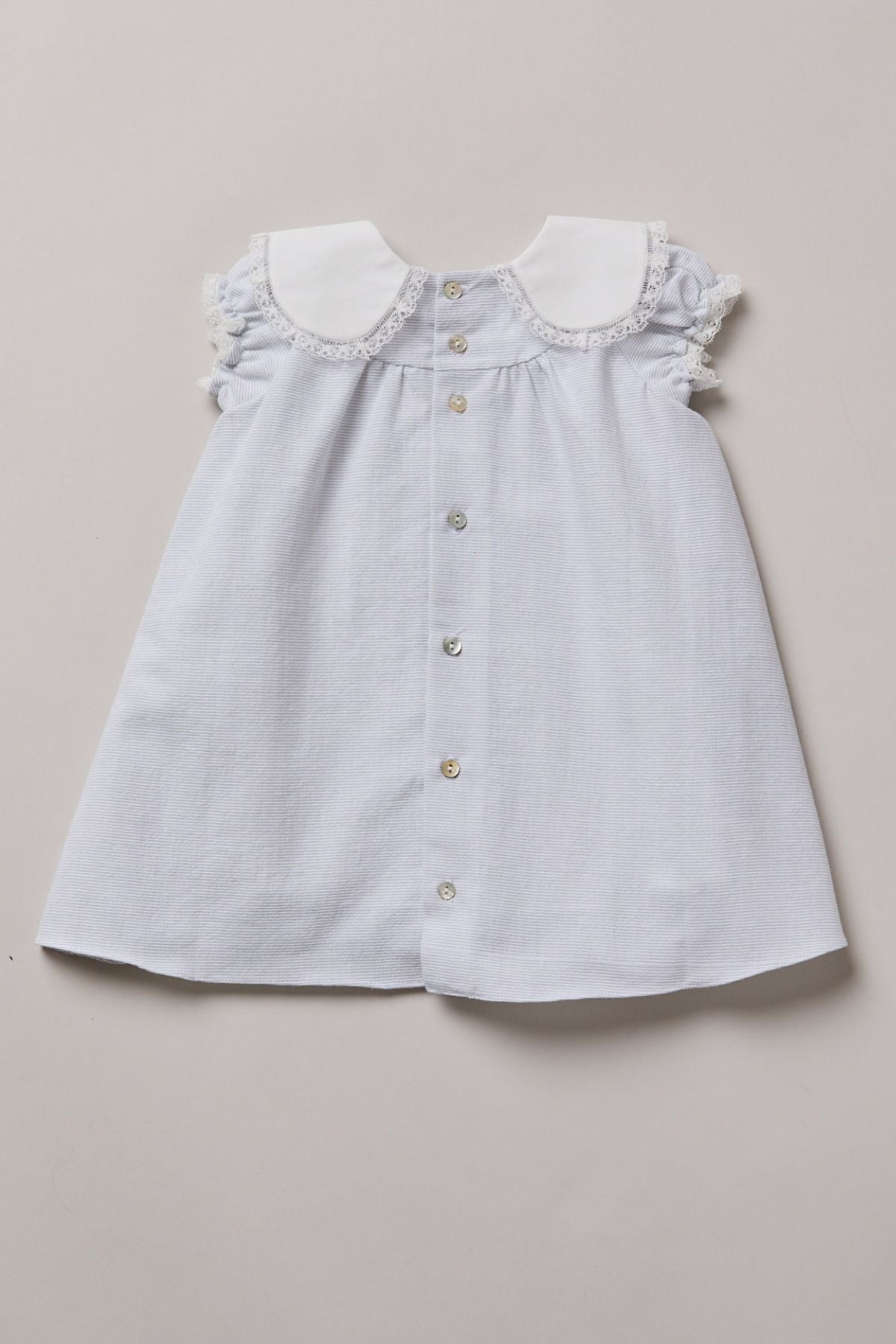Baby Bubble Dress Plain Grey Stripes - Strawberries & Cream 