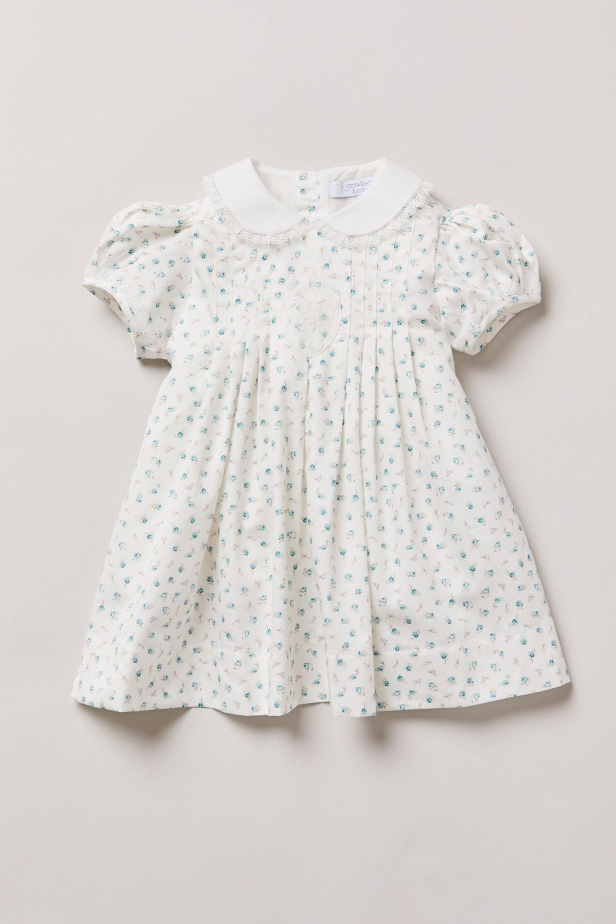 Baby Eloise Dress Blue Petit Rose - Strawberries & Cream