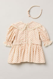 Baby Piano Dress in Windsor Flower - Strawberries & Cream 