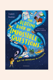 Bed Time Book of Impossible Questions - Strawberries & Cream - Ingrid Lewis - Designer
Book cover of 'The Bedtime Book of Impossible Questions' with colourful illustrations.