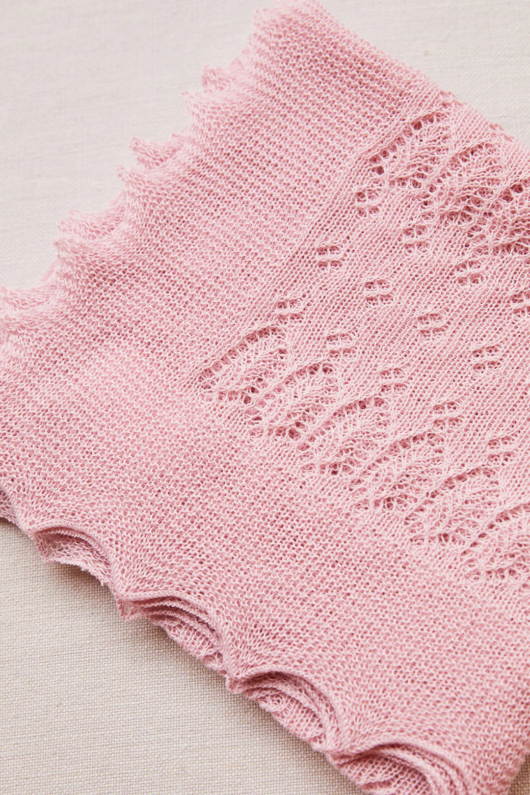 Merino Shawl Pattern Lace - Dusky Pink