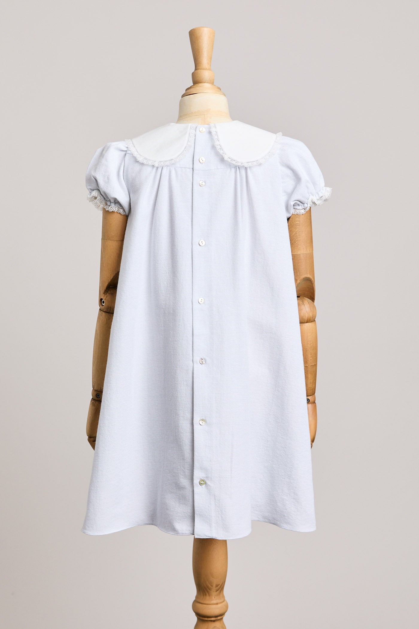 Bubble Dress in Plain Stripes Grey - Designed by Ingrid Lewis - Strawberries & Cream