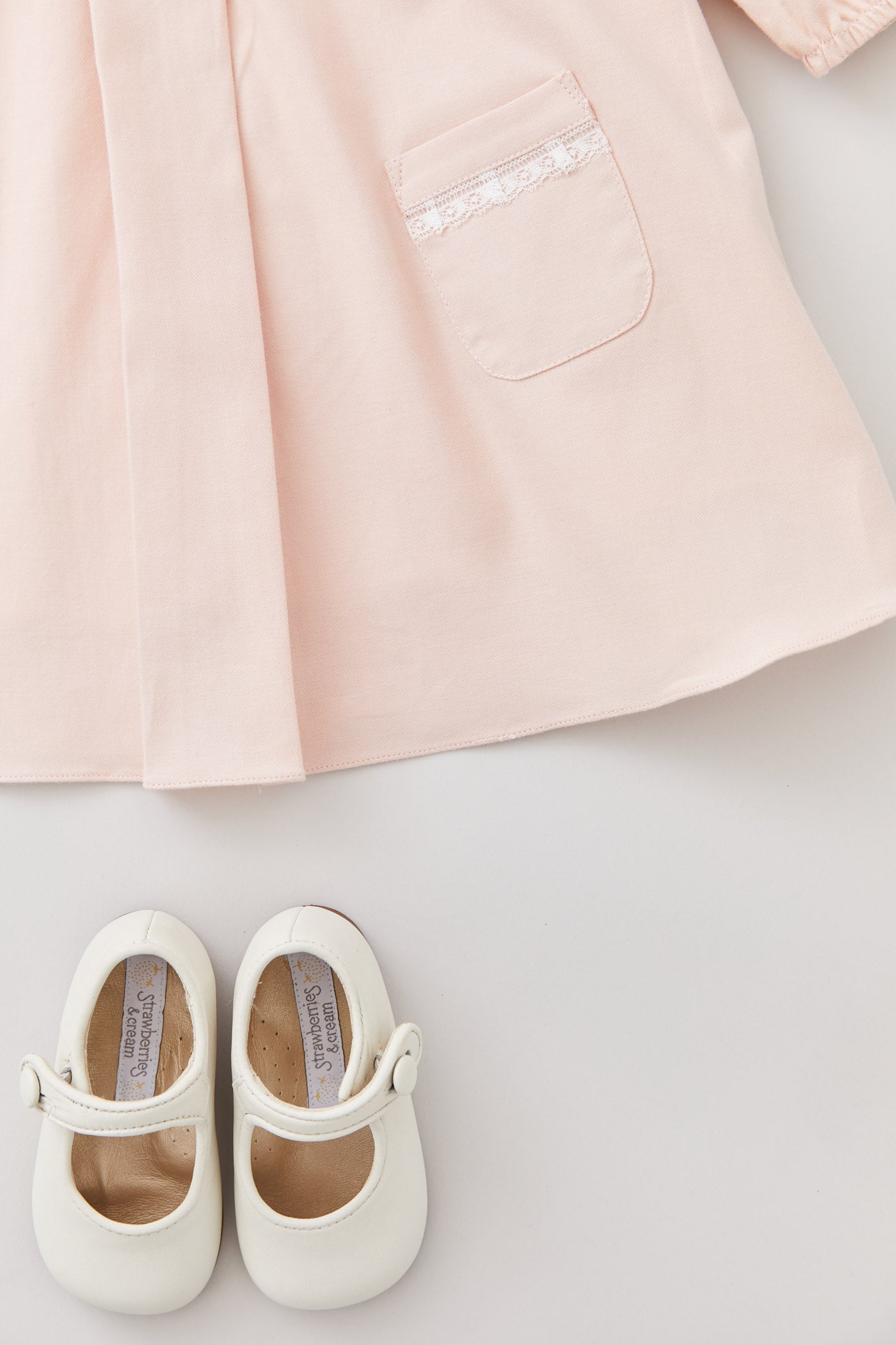 Baby Bubble Long Sleeve Dress in Blush Pink - Designed by Ingrid Lewis - Strawberries & Cream