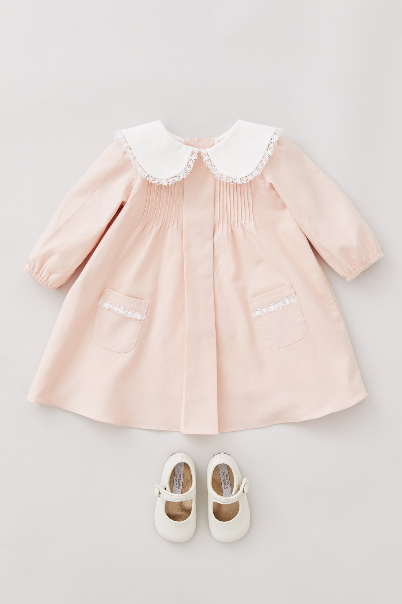 Baby Bubble Long Sleeve Dress in Blush Pink - Designed by Ingrid Lewis - Strawberries & Cream