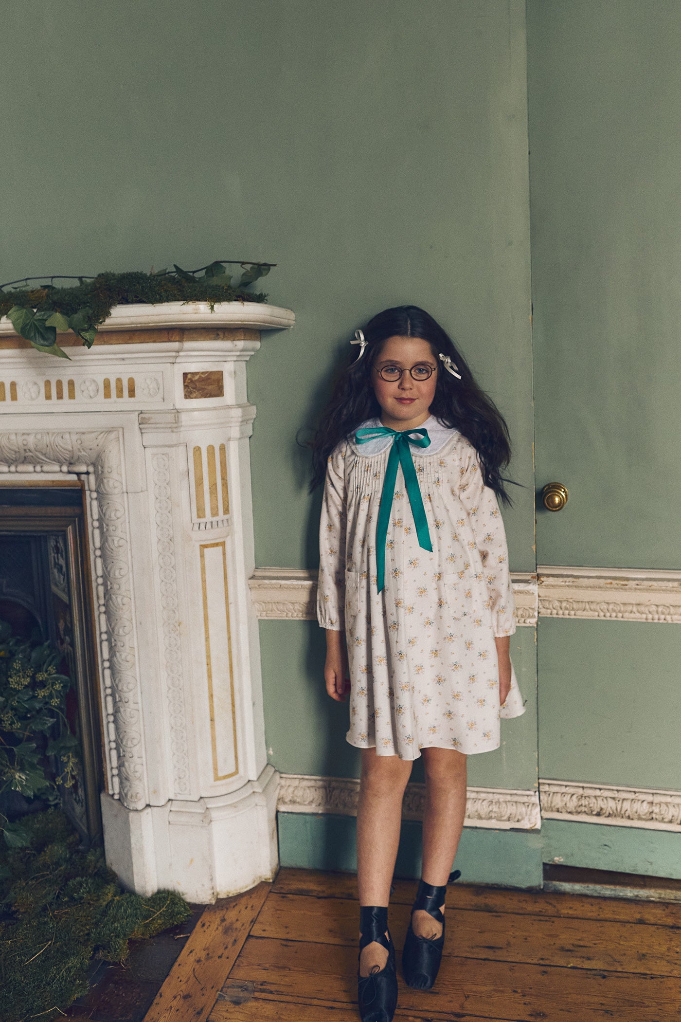 Bubble Dress Long Sleeve in Yellow Roses - Designed by Ingrid Lewis - Strawberries & Cream