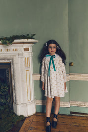 Bubble Dress Long Sleeve in Yellow Roses - Designed by Ingrid Lewis - Strawberries & Cream