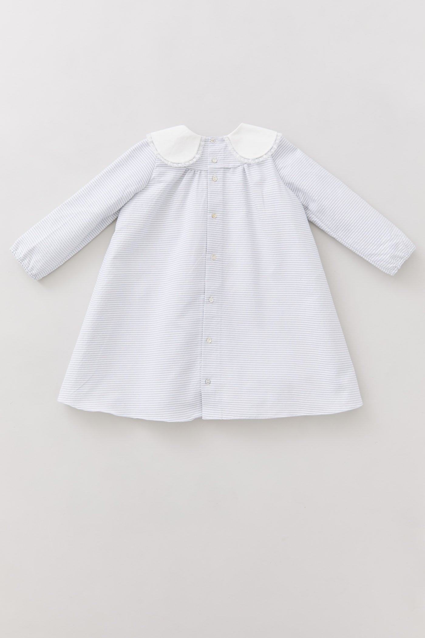 Bubble Dress Long Sleeve in Grey Stripes - Designed by Ingrid Lewis - Strawberries & Cream