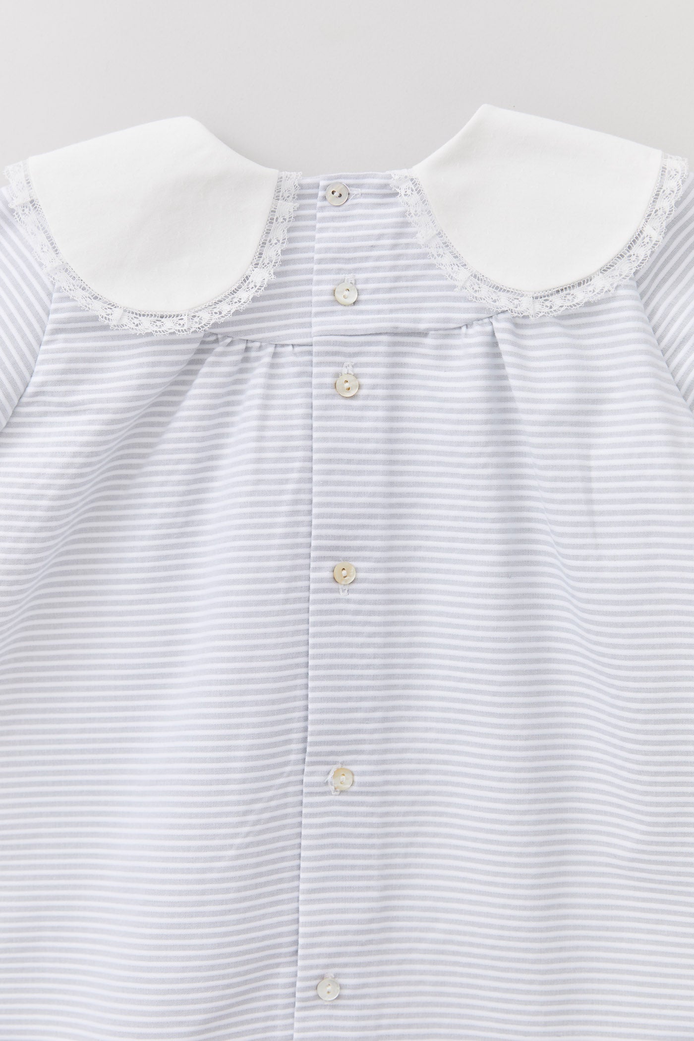 Bubble Dress Long Sleeve in Grey Stripes - Designed by Ingrid Lewis - Strawberries & Cream