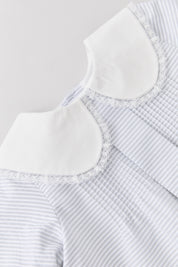 Bubble Dress Long Sleeve in Grey Stripes - Designed by Ingrid Lewis - Strawberries & Cream