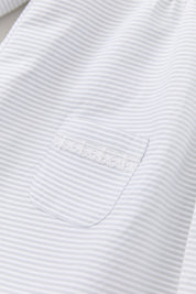 Bubble Dress Long Sleeve in Grey Stripes - Designed by Ingrid Lewis - Strawberries & Cream