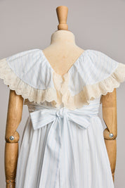 Butterfly Dress  Blue Stripes - Designed by Ingrid Lewis - Strawberries & Cream