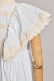 Butterfly Dress  Blue Stripes - Designed by Ingrid Lewis - Strawberries & Cream