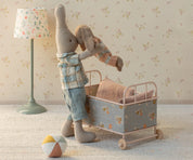 Maileg - Bunny, Micro - Brown - Dusty rose knitted suit