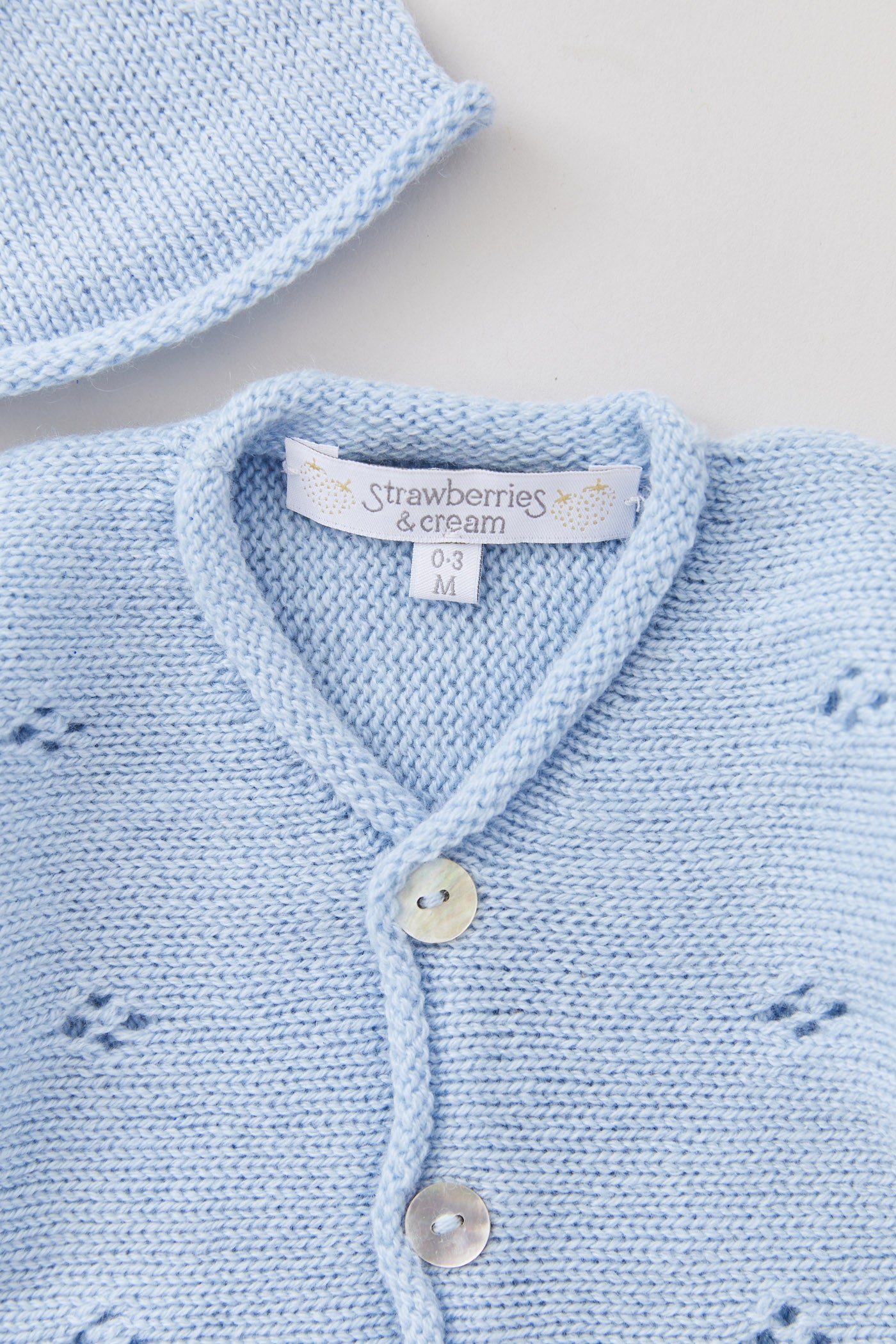 Cashmere Diamond 3 Pieces With Sweater Set in Baby Blue - Designed by Ingrid Lewis - Strawberries & Cream