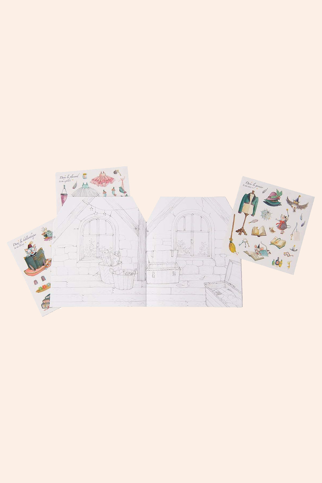 Colouring Book + Ma Maison 160 Stickers- Il Etait One Fois - Moulin Roty