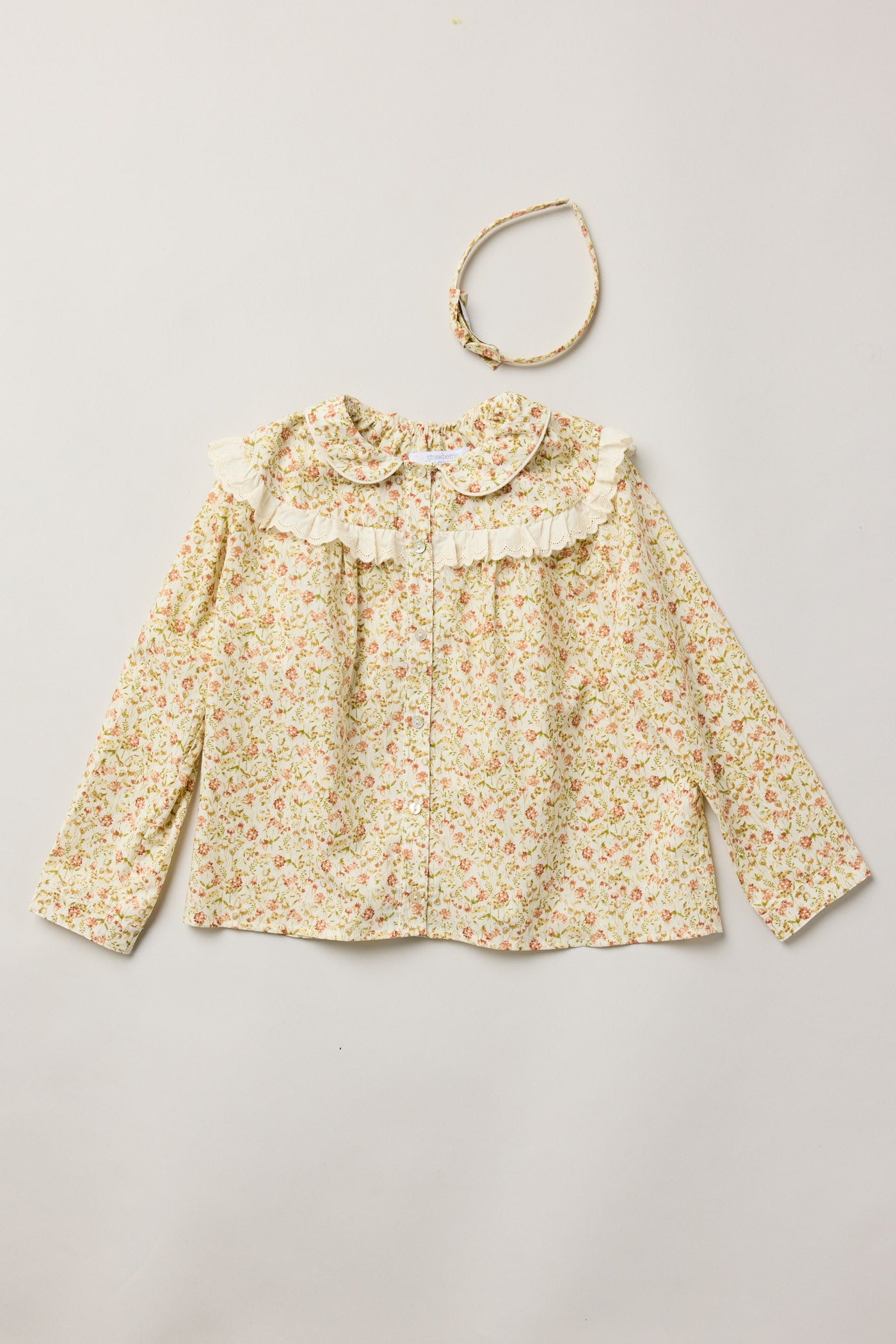 Cranberry Blouse Beige Tangerine - Designed by Ingrid Lewis - Strawberries & Cream