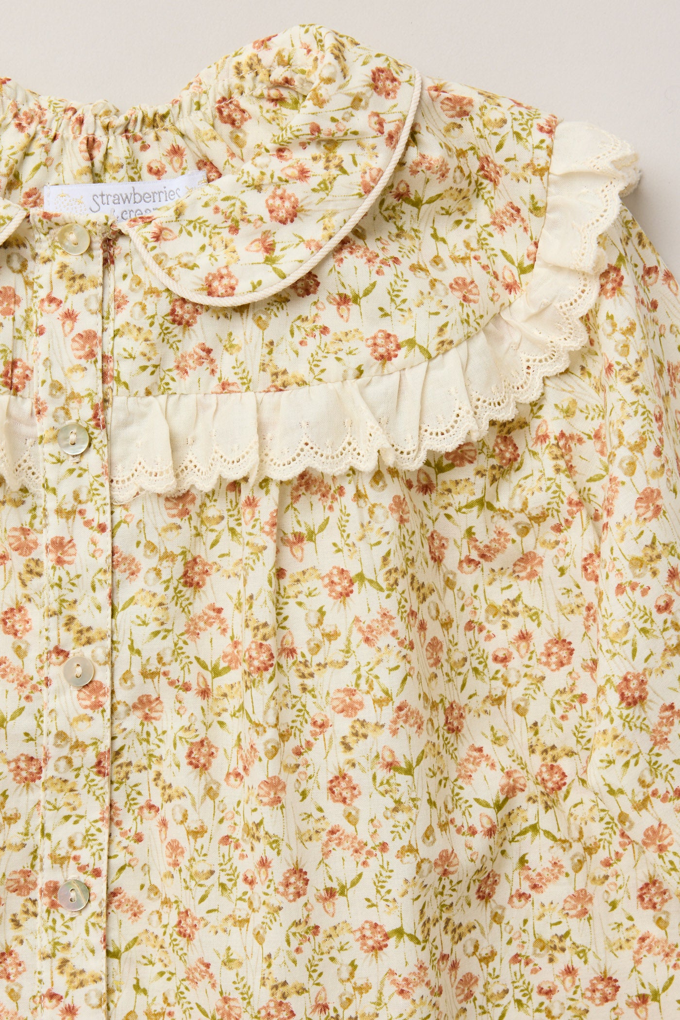 Cranberry Blouse Beige Tangerine - Designed by Ingrid Lewis - Strawberries & Cream