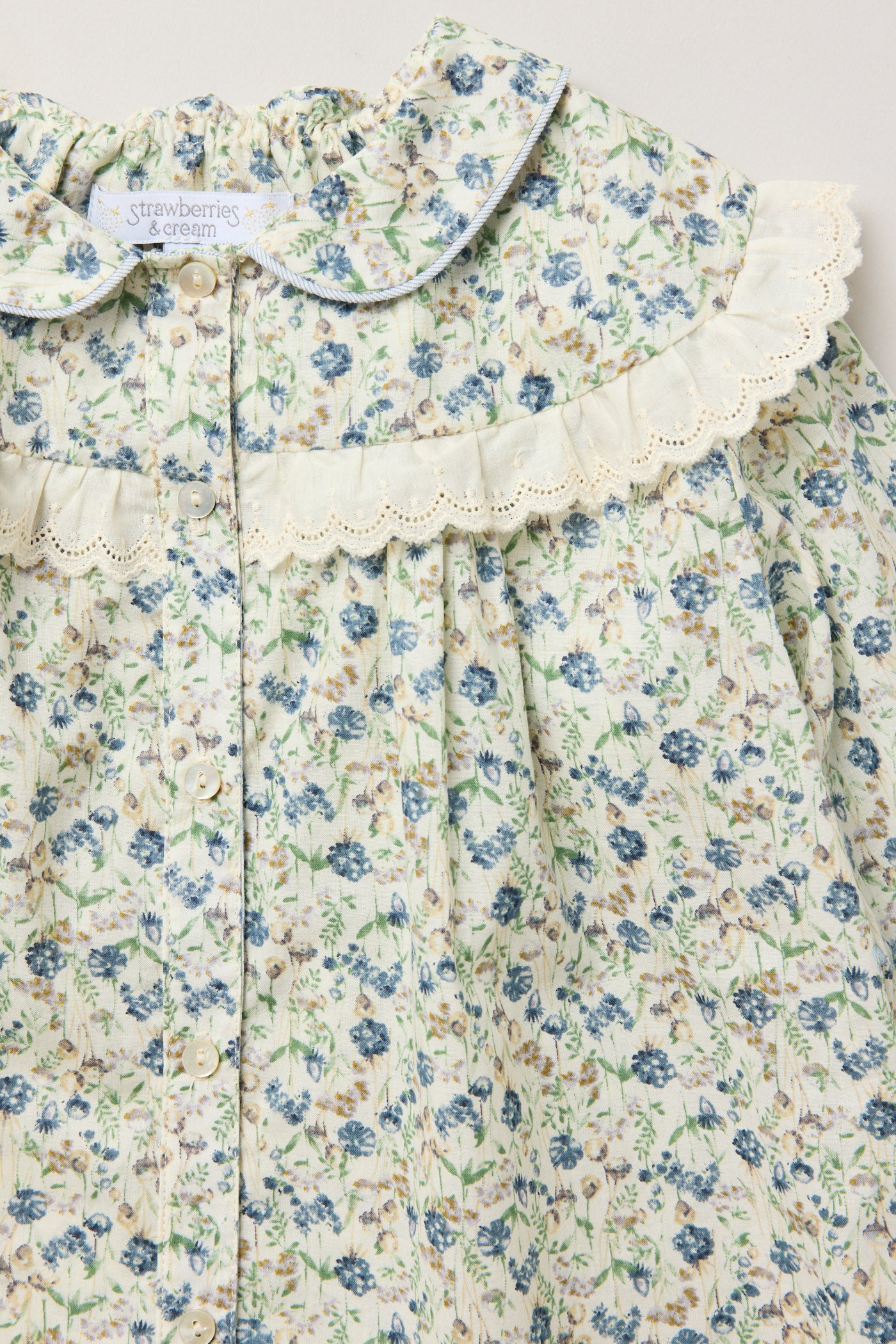 Cranberry Blouse Hydrangea Blooms - Designed by Ingrid Lewis - Strawberries & Cream