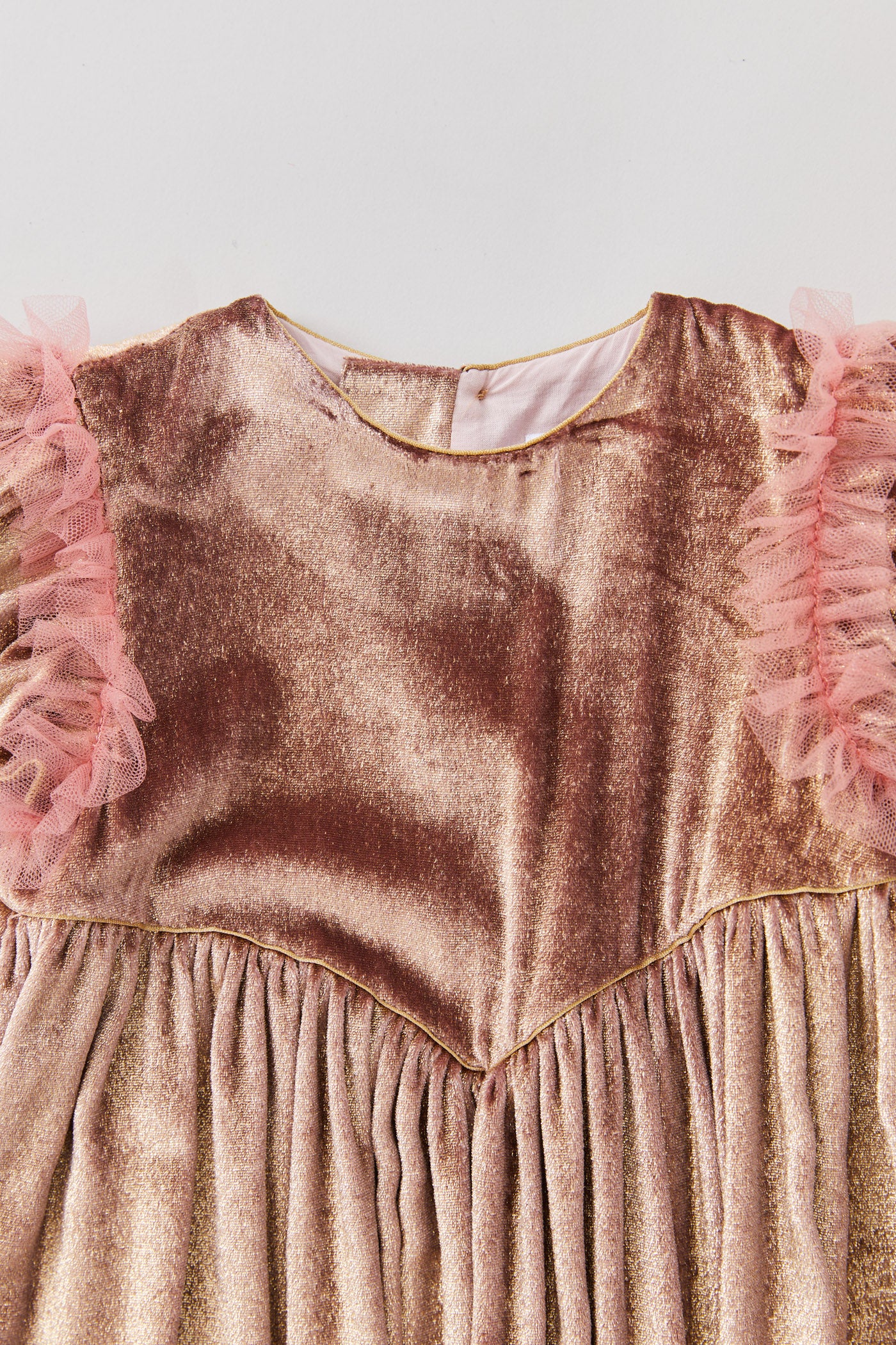 Cream Dress Gold Velvet - Occasional Party- Designed by Ingrid Lewis - Strawberries & Cream