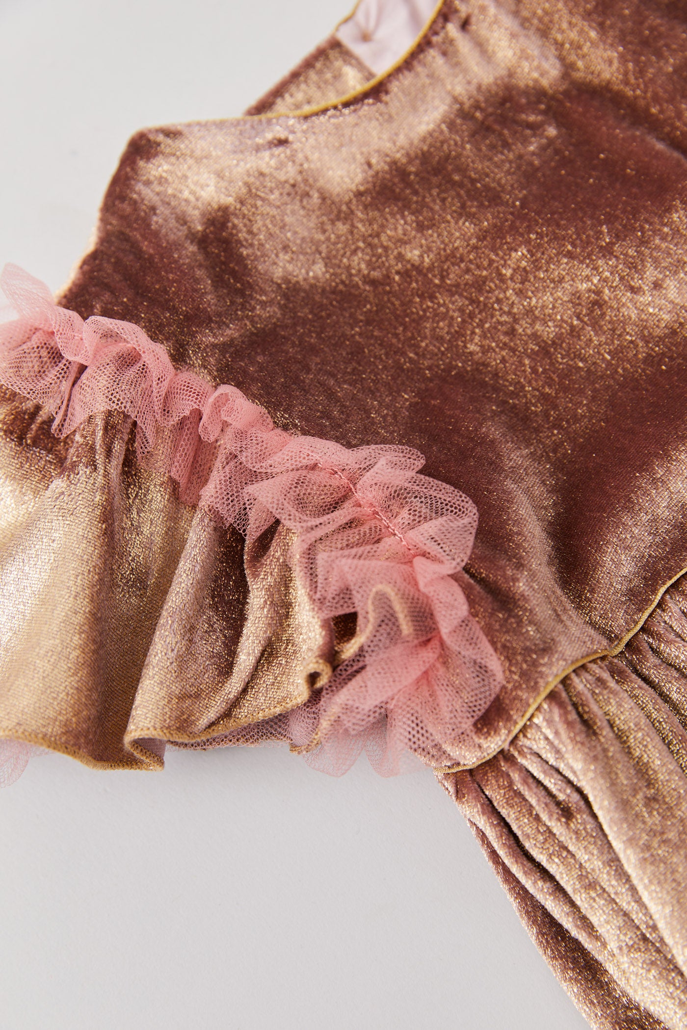 Cream Dress Gold Velvet - Occasional Party- Designed by Ingrid Lewis - Strawberries & Cream