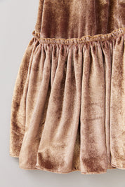 Cream Dress Gold Velvet - Occasional Party- Designed by Ingrid Lewis - Strawberries & Cream