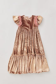 Cream Dress Gold Velvet - Occasional Party- Designed by Ingrid Lewis - Strawberries & Cream