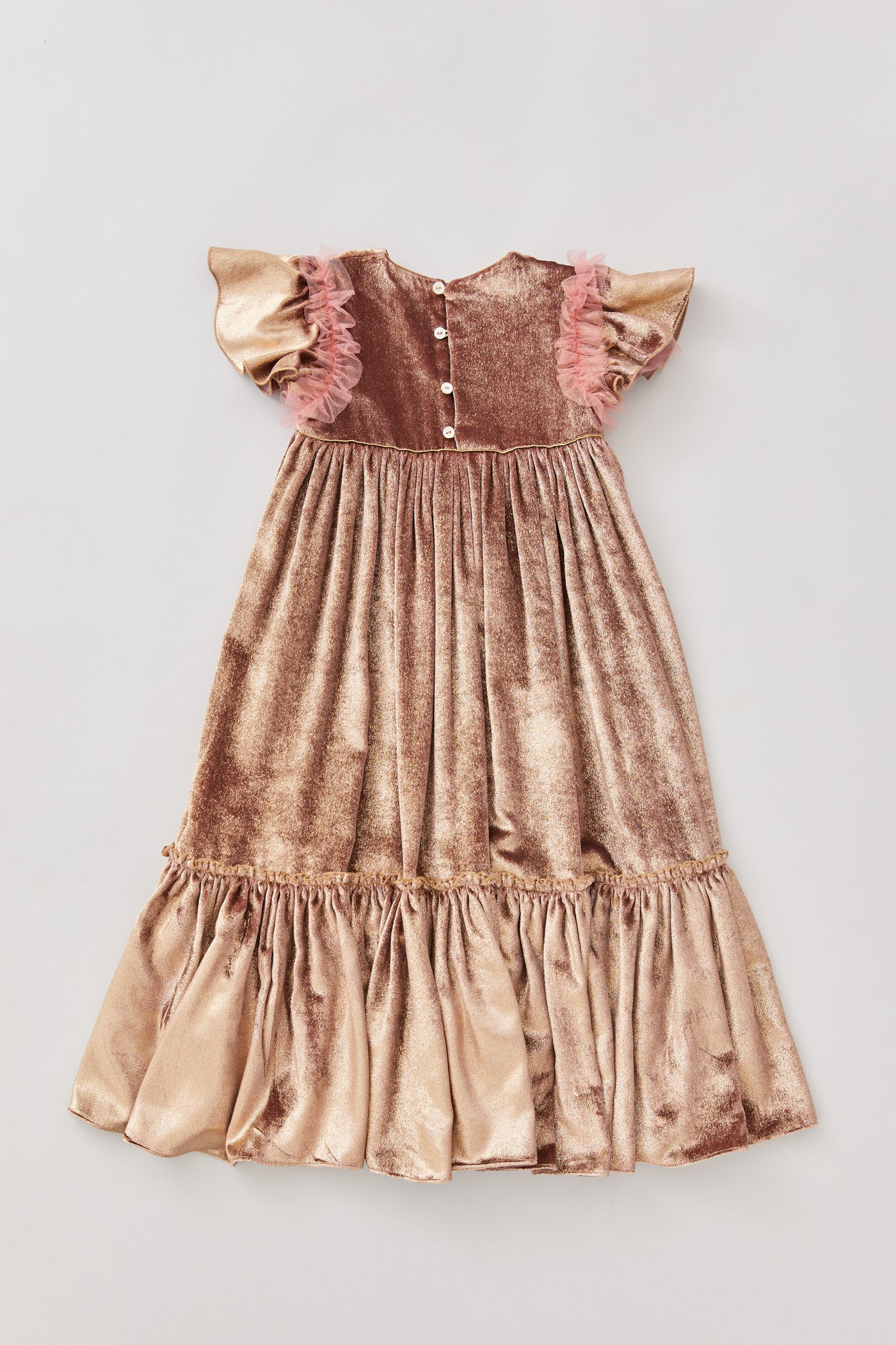 Cream Dress Gold Velvet - Occasional Party- Designed by Ingrid Lewis - Strawberries & Cream