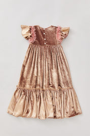 Cream Dress Gold Velvet - Occasional Party- Designed by Ingrid Lewis - Strawberries & Cream