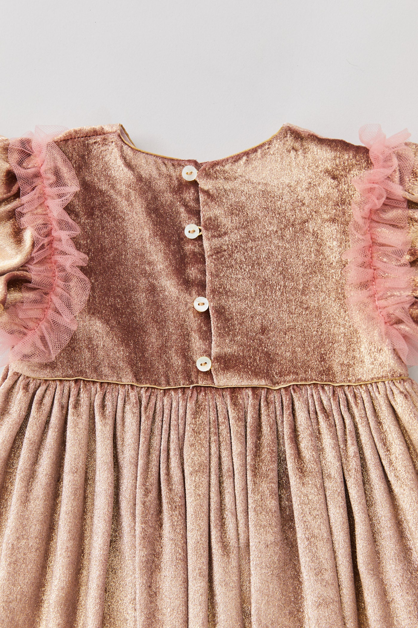 Cream Dress Gold Velvet - Occasional Party- Designed by Ingrid Lewis - Strawberries & Cream