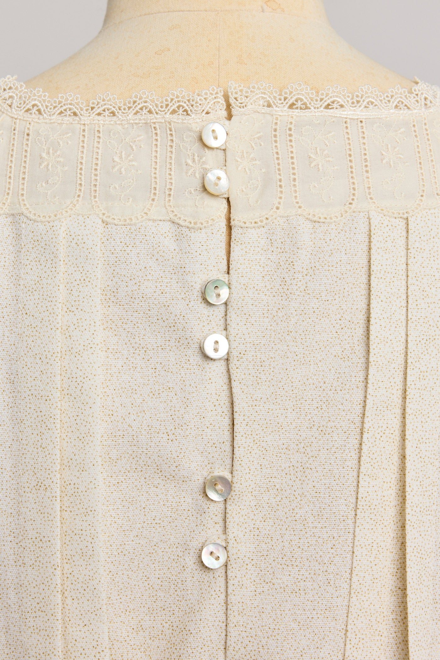 Custard Dress Cream in Gold Glitter - Designed by Ingrid Lewis - Strawberries & Cream