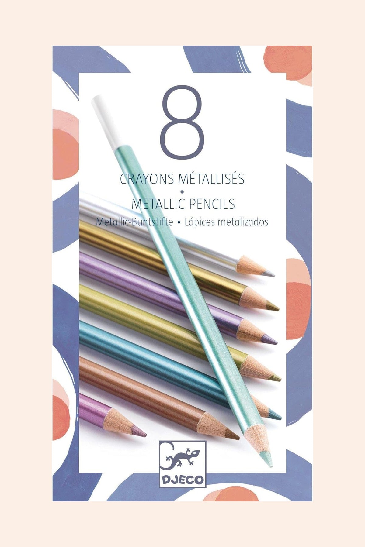 Djeco - 8 Metallic Pencils - Strawberries & Cream - Ingrid Lewis - Designer
