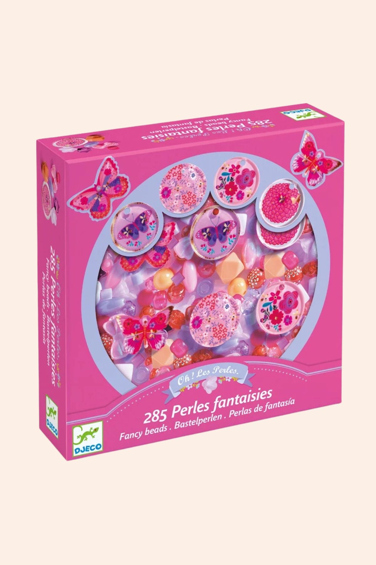 Djeco -285 Fancy Beads - Butterflies- Strawberries - and - Cream - Accessories