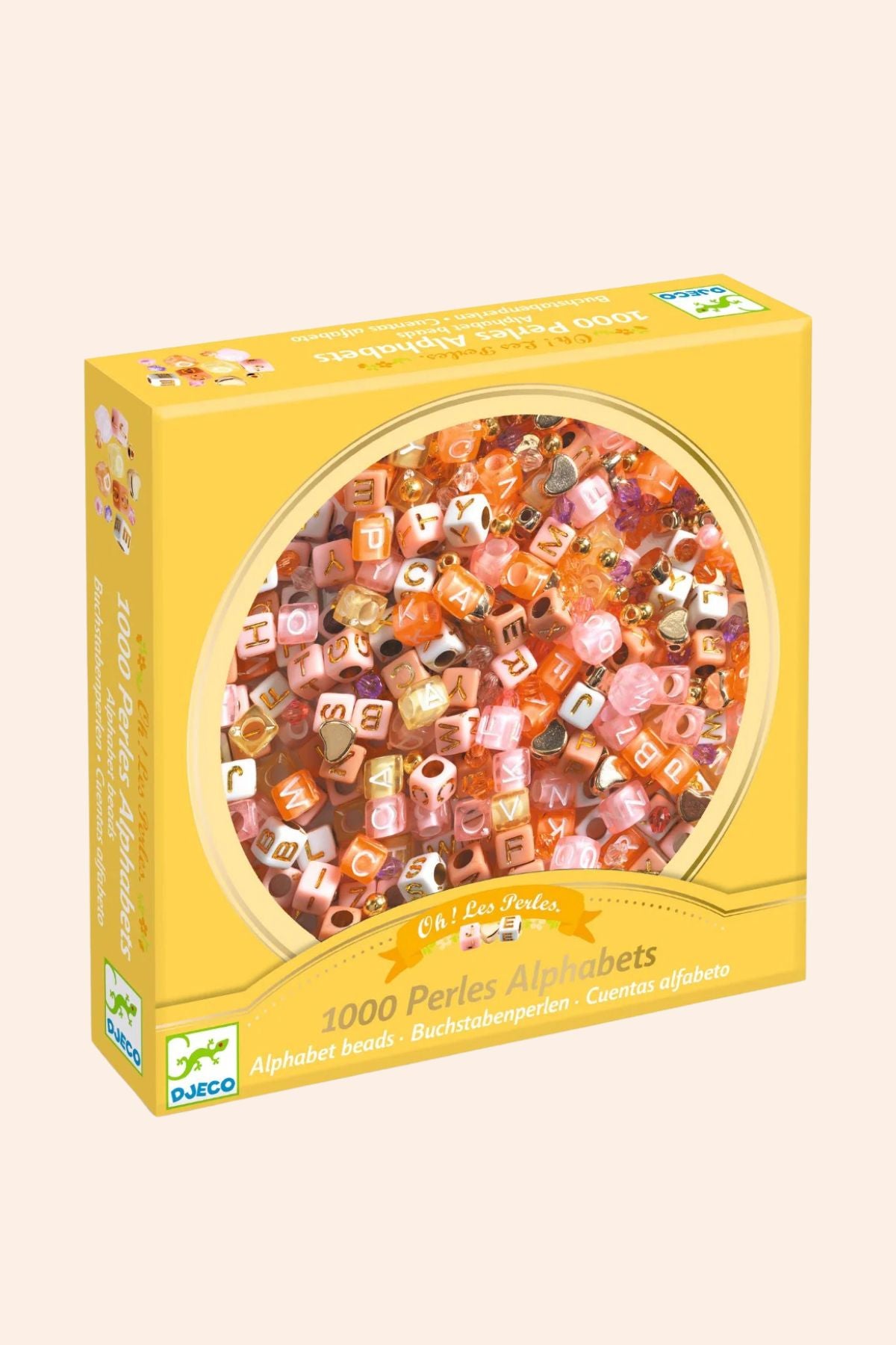 Djeco - 1000 Alphabet Beads - Gold - Strawberries & Cream  - Ingrid Lewis - Designer