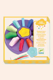 Djeco - 12 Flower Crayons - Strawberries & Cream Djeco - 12 Flower Crayons - Ingrid Lewis - Designer