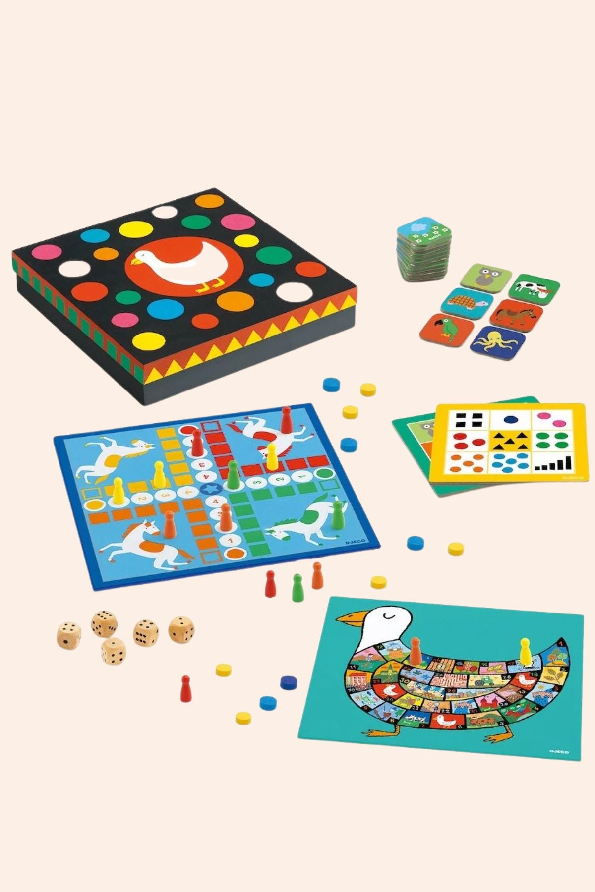Djeco - 12 Games in one - Strawberries & Cream 