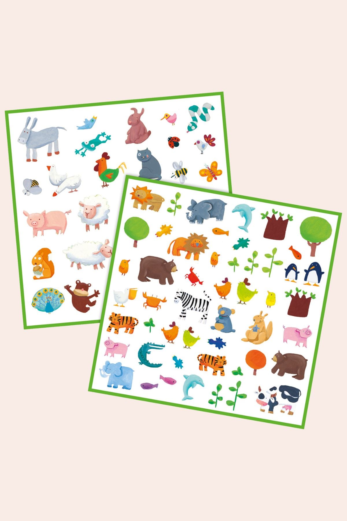 Djeco - 160 Stickers - Animals - Strawberries & Cream  - Ingrid Lewis - Designer