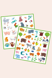 Djeco - 160 Stickers - Animals - Strawberries & Cream  - Ingrid Lewis - Designer