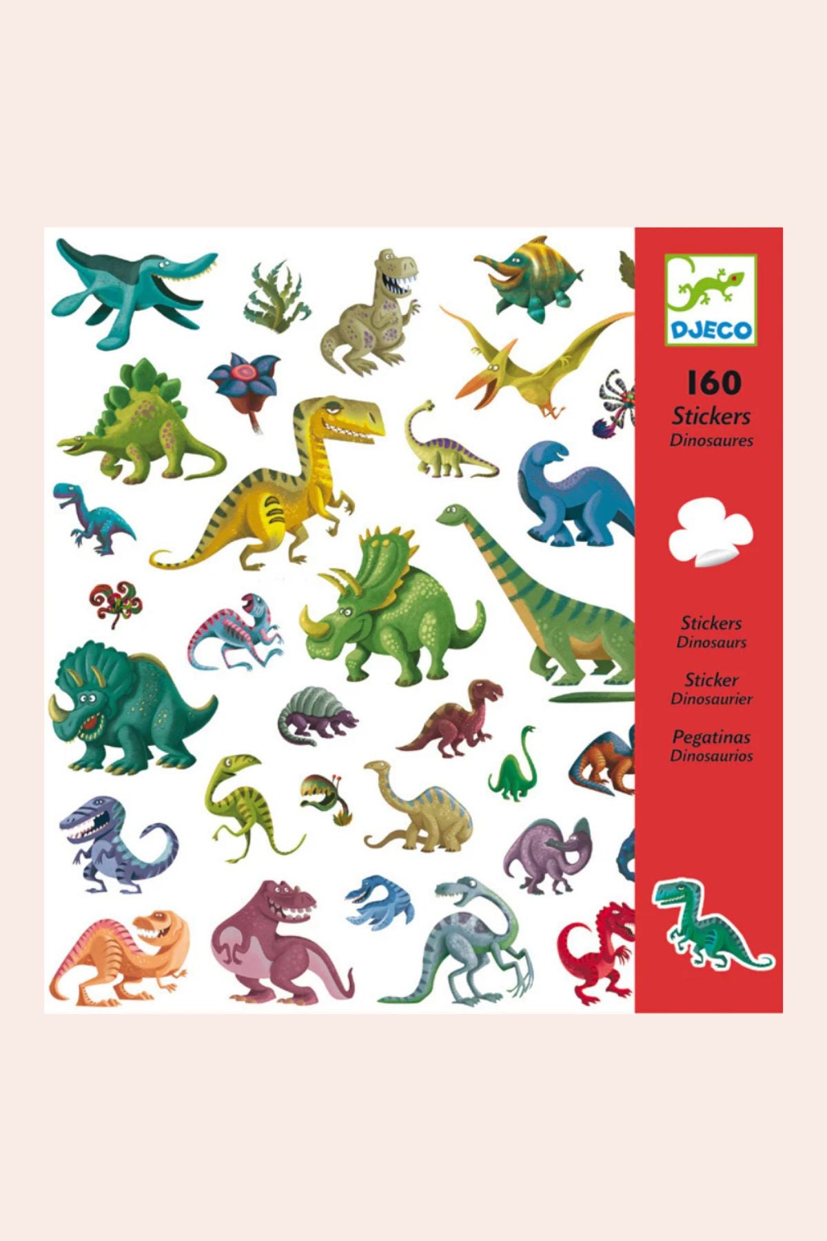 Djeco - 160 Stickers - Dinosaurs - Strawberries & Cream 