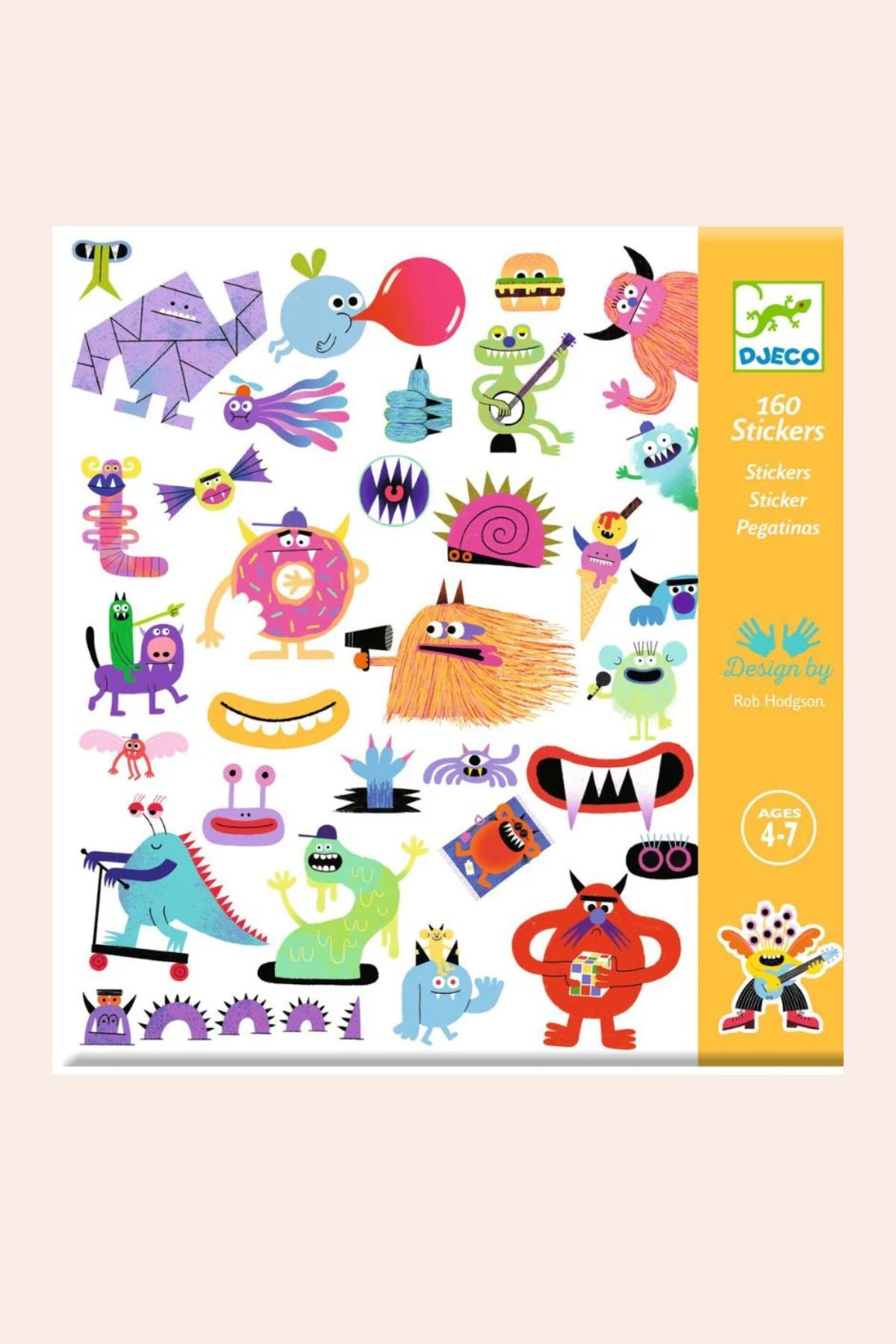 Djeco - 160 Stickers -  Monsters - Strawberries & Cream 