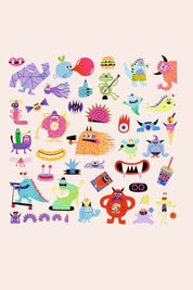 Djeco - 160 Stickers -  Monsters - Strawberries & Cream 