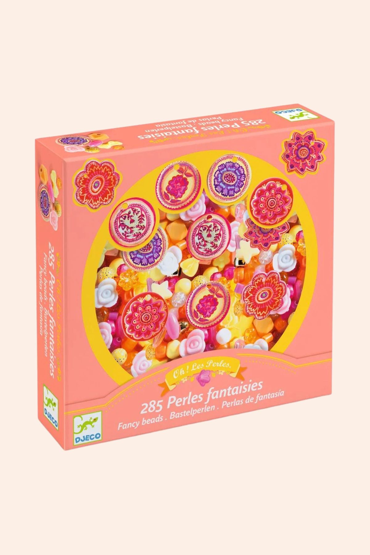 Djeco - 285 Fancy Beads -  Hearts - Strawberries & Cream 