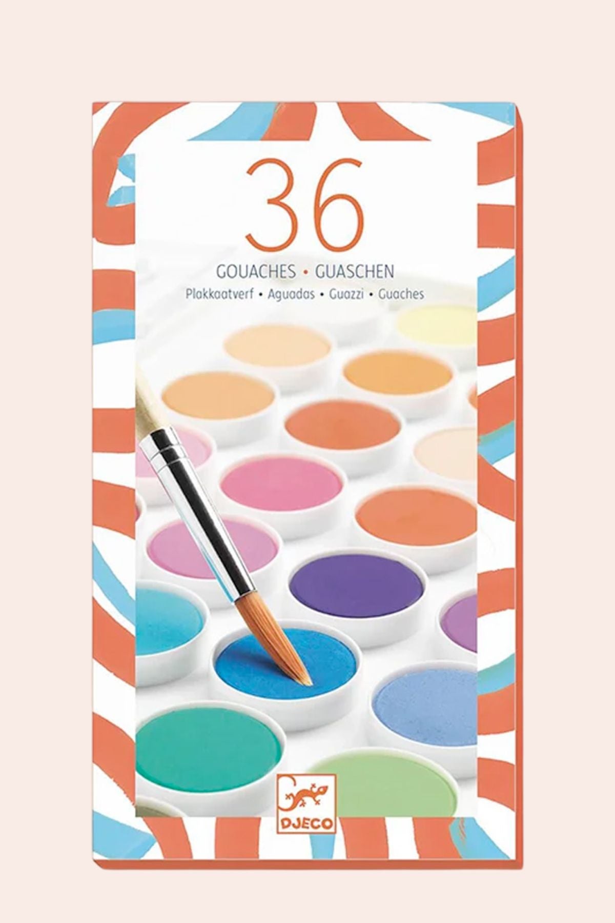 Djeco - 36 Gouaches - Watercolour Palettes - Strawberries & Cream  - Ingrid Lewis - Designer