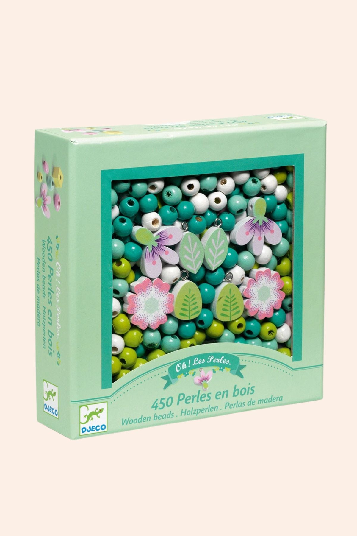 Djeco - 450 Wooden Beads and Flowers - Strawberries & Cream -Ingrid Lewis - Designer