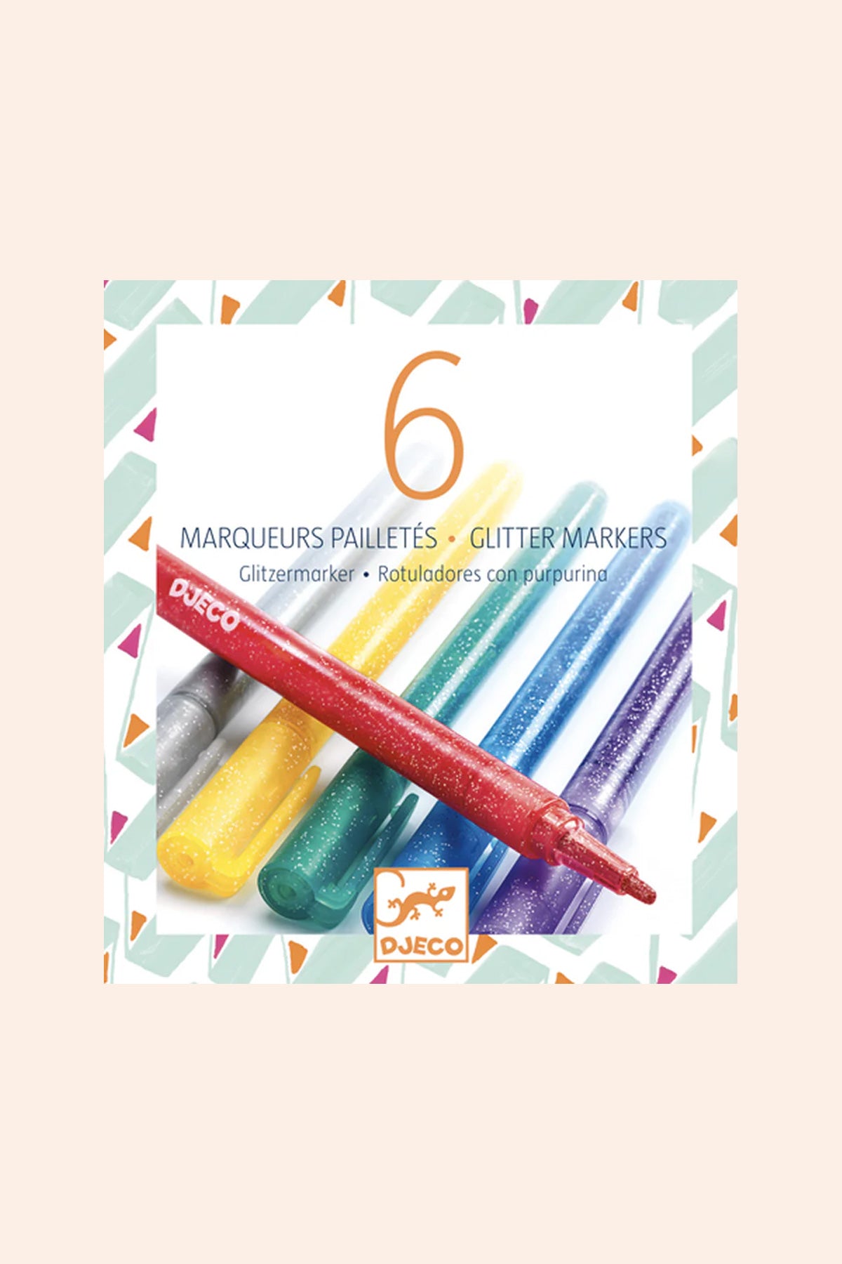 Djeco - 6 Glitter Markers - Green - Strawberries & Cream 
